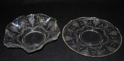 Heisey Crystal "Orchid" Bowl and Torte Plate