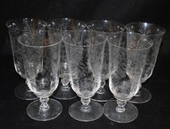7 Heisey Crystal "Orchid" Iced Tea Tumblers