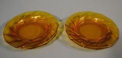 Set of 4 Heisey Marigold "Twist" Plates