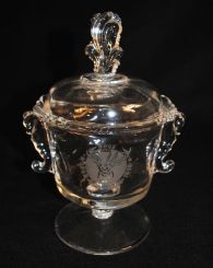 Heisey Crystal "Waverly" Urn w/BPOE Elks 50th Anniversary Engraving