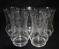 5 Heisey Crystal "Orchid" Curved Iced Tea Tumblers