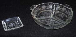 Heisey Crystal "Orchid" 3-Part Relish Tray and Butter Pat